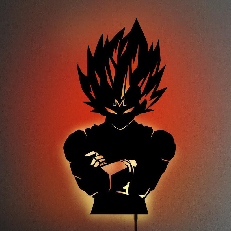 Vegeta V2 LED Wall Silhouette (DRAGON BALL Z) - IZULIGHTS