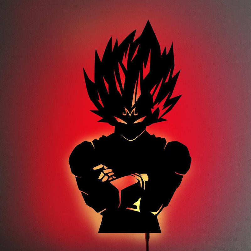 Vegeta V2 LED Wall Silhouette (DRAGON BALL Z) - IZULIGHTS